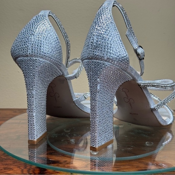 Jessica Simpson Geralie Rhinestone Strappy Dress Sandals in Silver - Picture 14 of 16